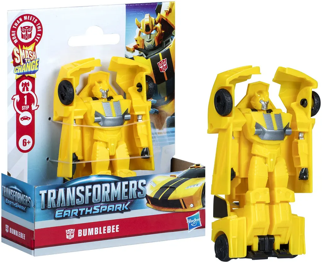 Трансформеры Transformers Earth Spark 1-Step Smash Changers Bumblebee Action Figure (G0742_G0996)  - фото 3