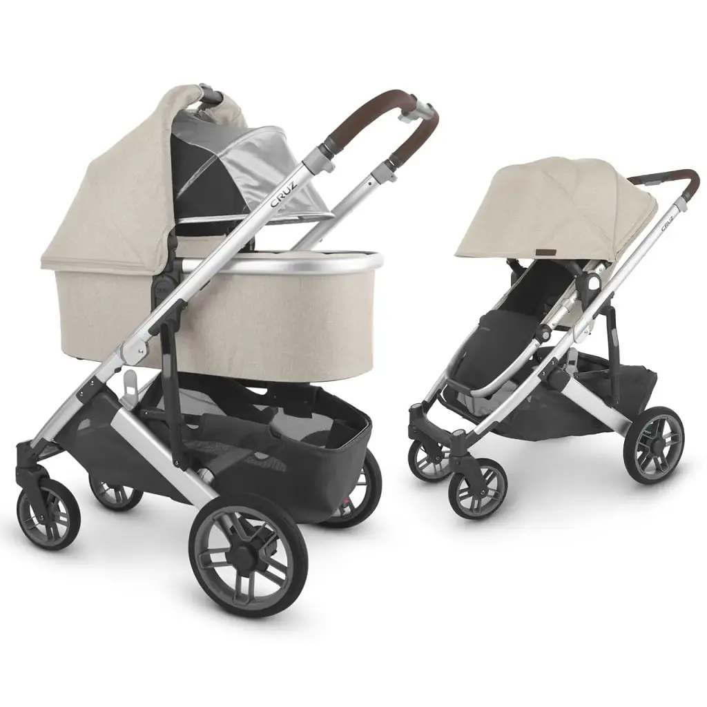 Прогулянкова коляска Uppababy Cruz V2 - Declan + Люлька Uppababy Carrycot-Declan-Oat Melange Silver Frame - фото 19