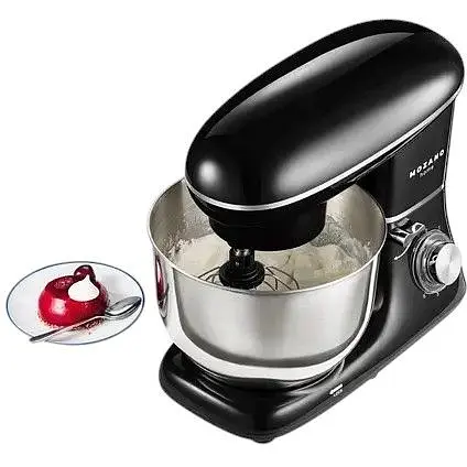 Планетарный тестомес Mozano AGD/ROB/01 2300 Вт 6.2 л 6 скоростей чаша нержавеющая сталь черный - фото 4