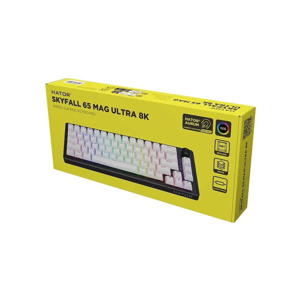 Клавіатура Hator Skyfall 65 MAG ULTRA 8K Aurum Ice RGB USB UA Black/White (HTK1860UA) - фото 7