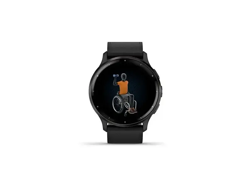 Смарт-годинник Garmin Venu 3 Slate S. Steel Bezel w. Black Case and Leather Band (010-02784-52/02) - фото 2