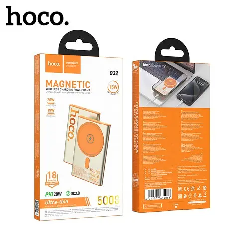 УМБ Hoco Q32 Bird PD20W Wireless Magnetic Power Bank(5000mAh) золотистый - фото 3