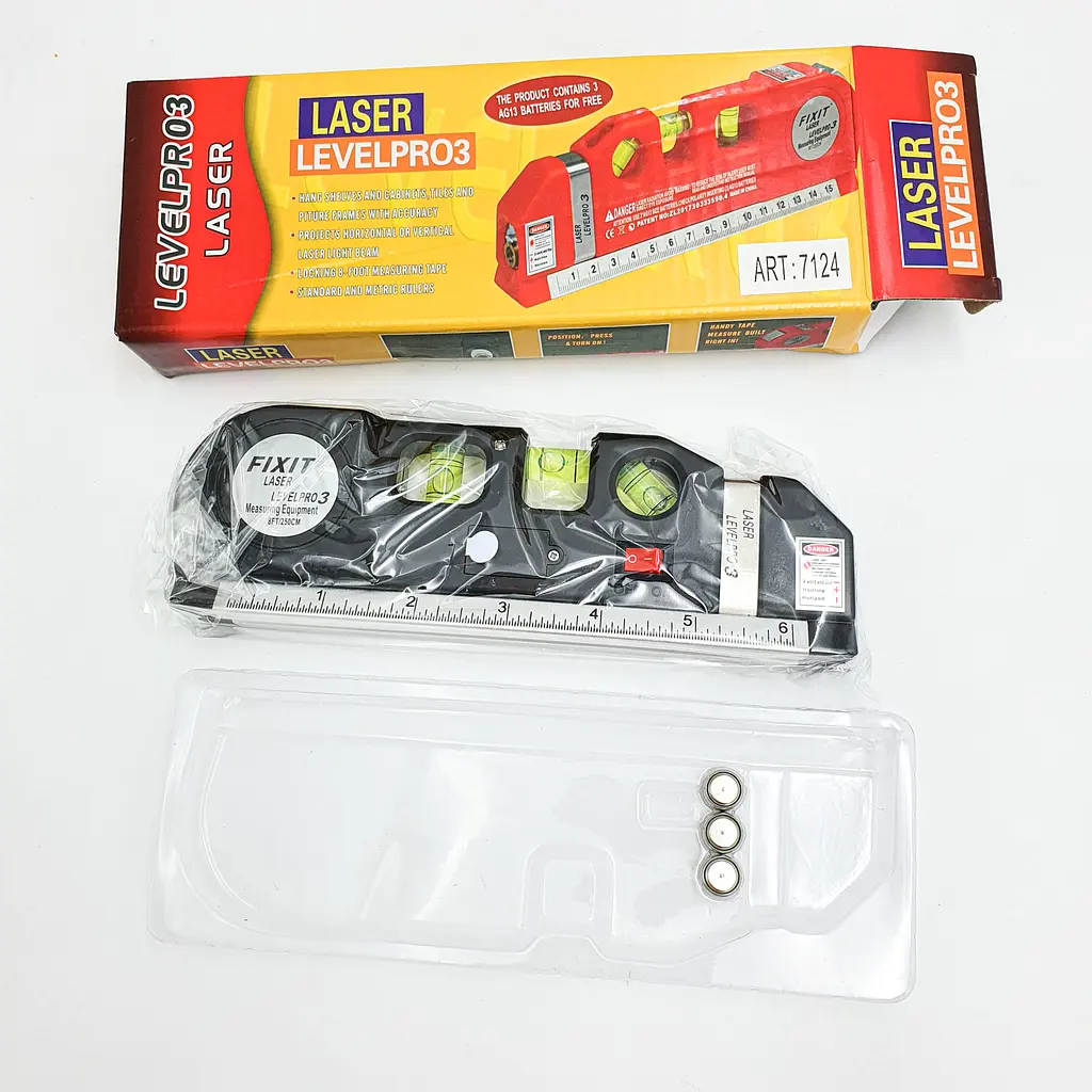 Рівень лазерний 4 в 1 рідинний 3х рівень рулетка лінійка Fixit Laser Level PRO 3 - фото 10