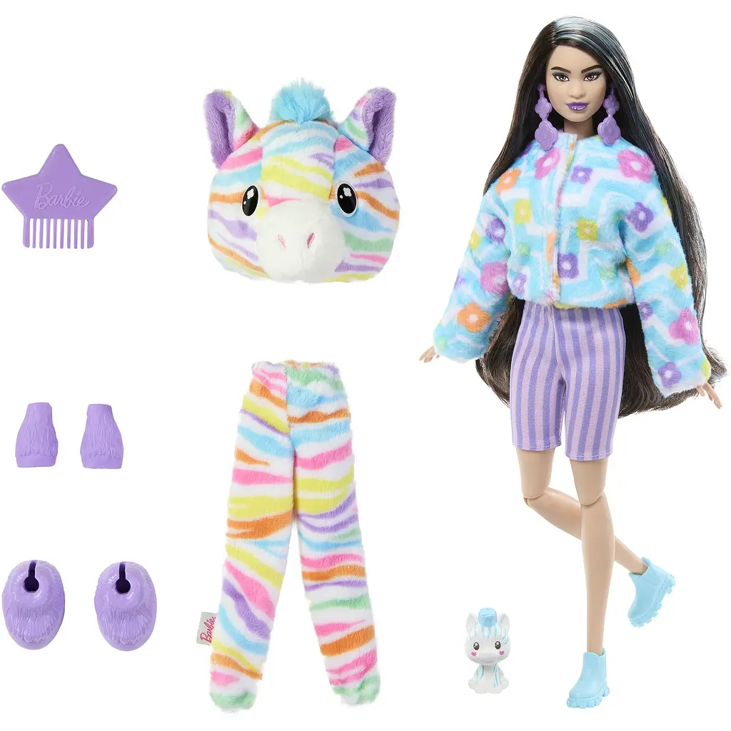 Кукла Barbie Cutie Reveal Цветные пушистики – зебра (HRK39) - фото 2