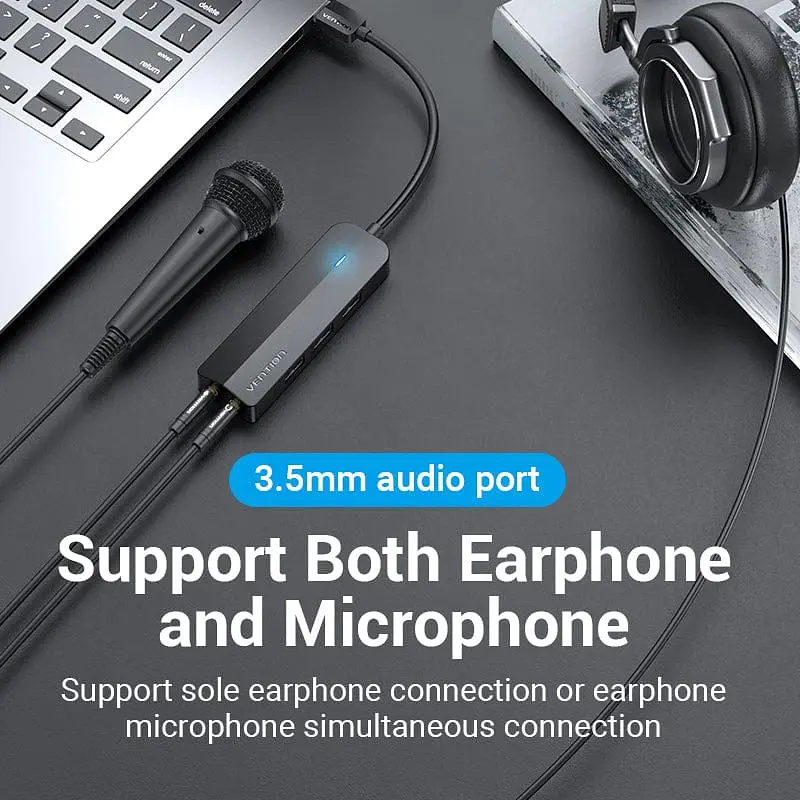 Хаб USB 3.0 -> 3хUSB 3.0/2хTRS Audio/USB Micro 1.0 м. Vention - фото 8
