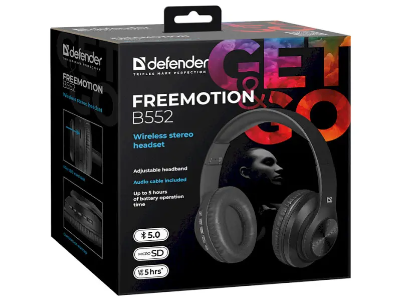 Навушники Defender FreeMotion B552 Black (63552) - фото 6