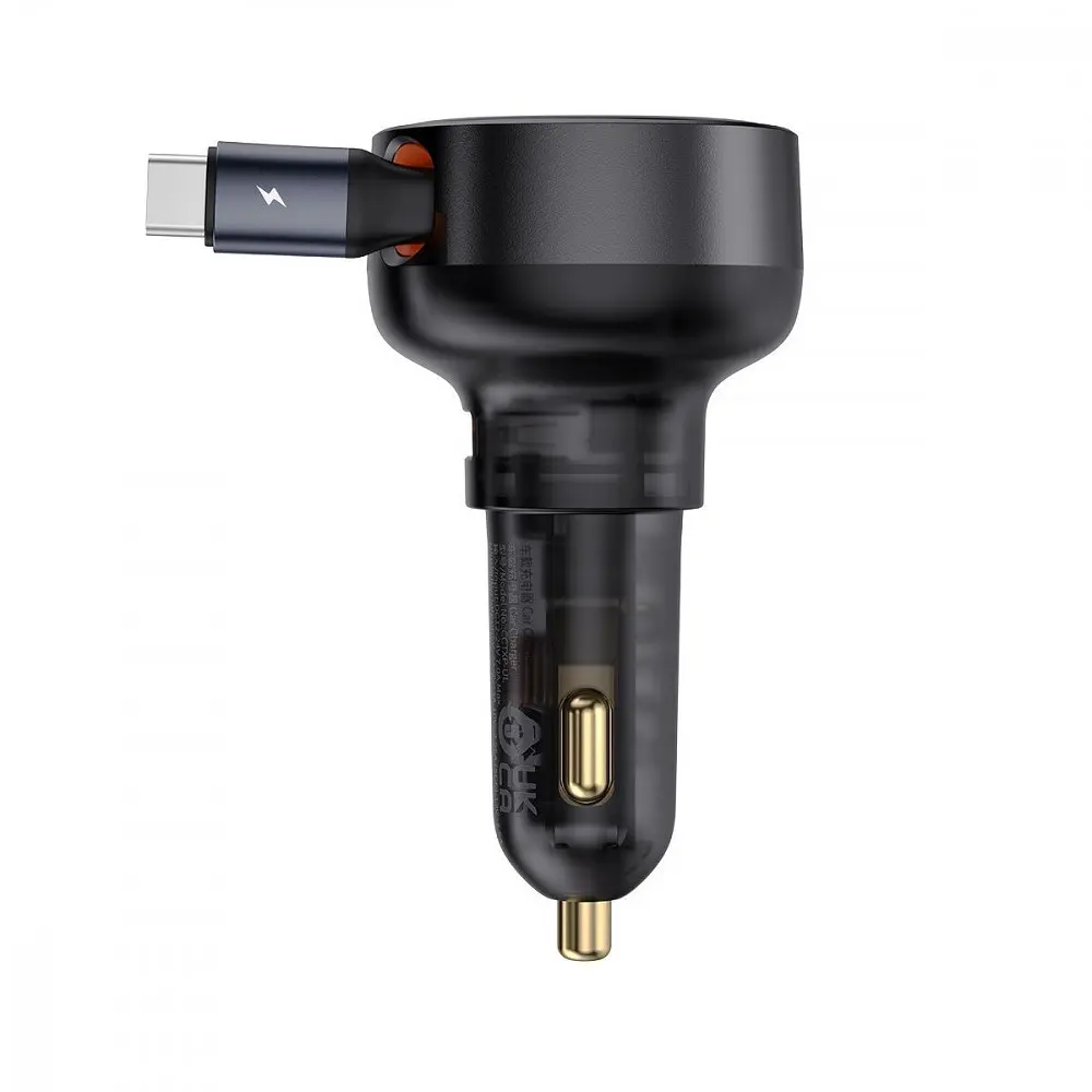 АЗП Baseus Enjoyment Pro 60W (USB) + Retractable Type-C Cable - фото 8