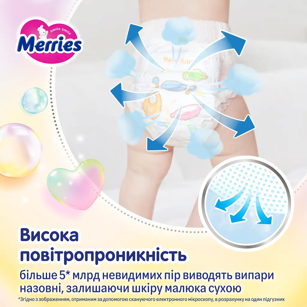 Підгузки Merries Ultra Jumbo Розмір L (9-14 кг) 54 шт (4901301442956) - фото 6