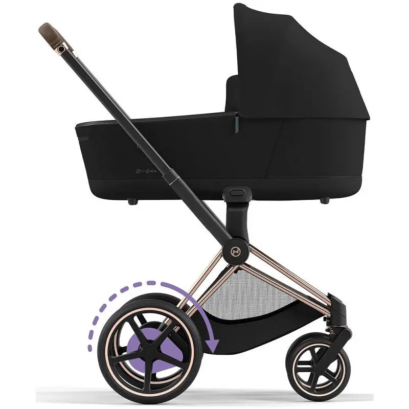 Коляска Cybex еPriam 4.0 шасі Rosegold + люлька Sepia Black