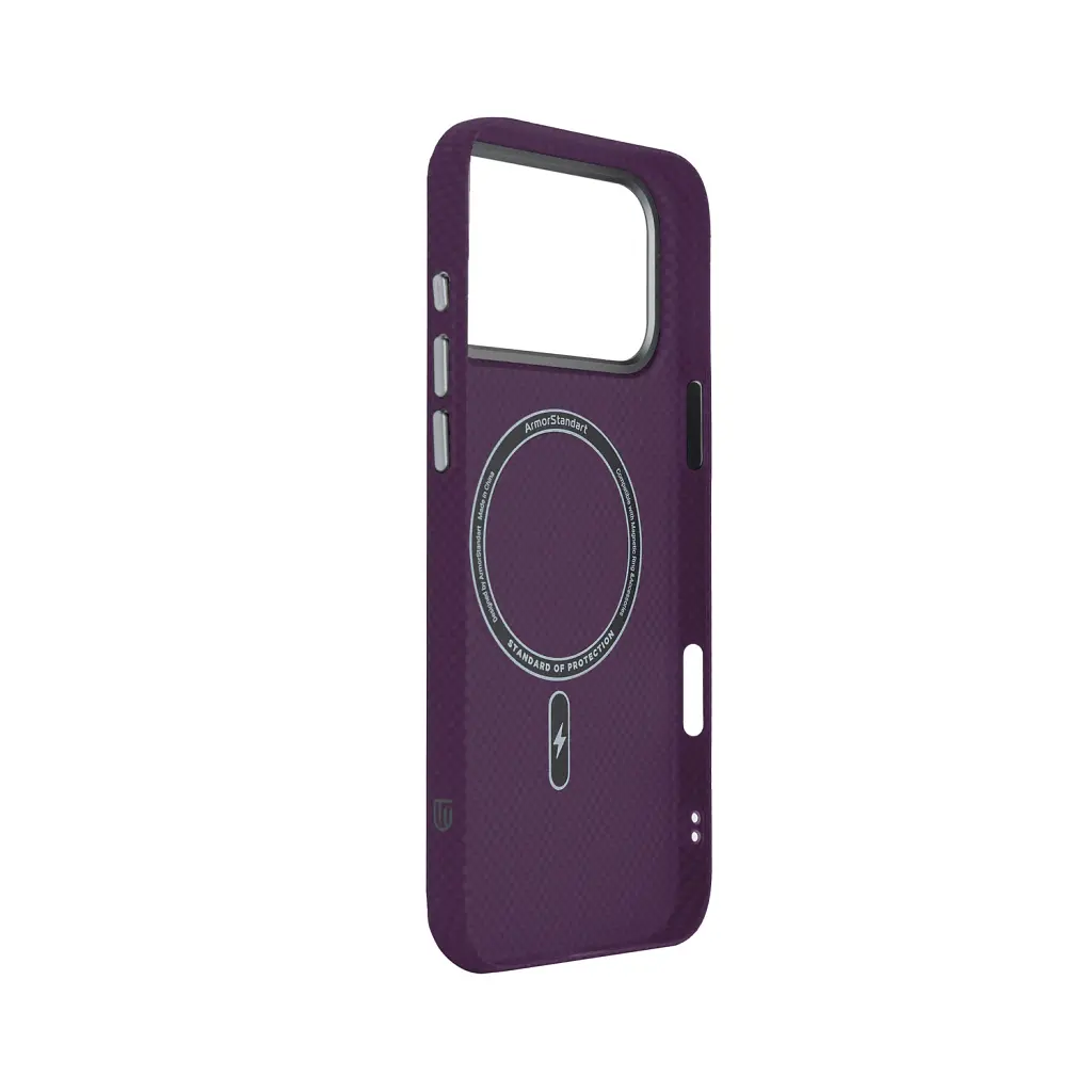 Чохол ArmorStandart LikeCarbon2 MagCase для Apple iPhone 18 Pro / 17 Pro Kevlar Dark Cherry - фото 4