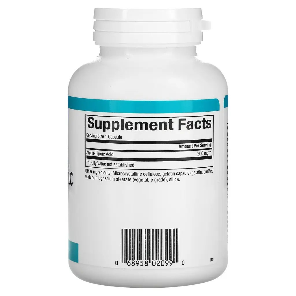 Альфа-ліпоєва кислота Natural Factors Alpha-Lipoic Acid 200 мг 120 капсул - фото 2