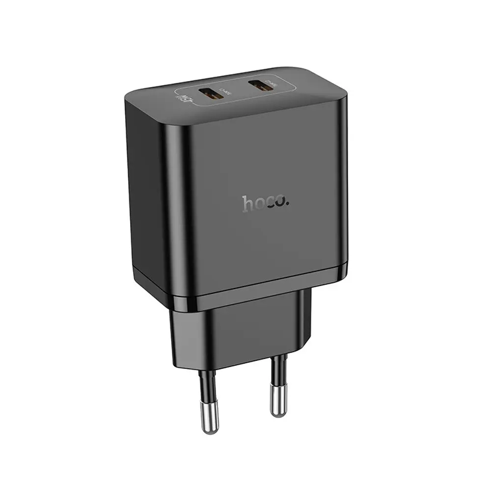 Мережевий зарядний пристрій Hoco N35 2 Type-C PD 45W чорний - фото 3