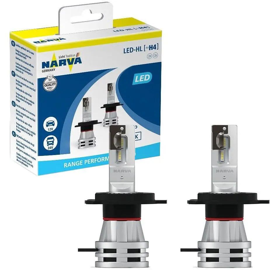 LED лампи автомобільні Narva H4 радіатор кулер 8000Lm 24W / 6500K / IP67 / 8-48V 2 шт (180323000)