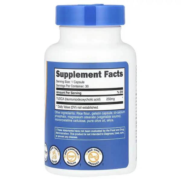 Холін (В-4) TUDCA 250 mg 30 капсул Nutricost vit0004762 - фото 2