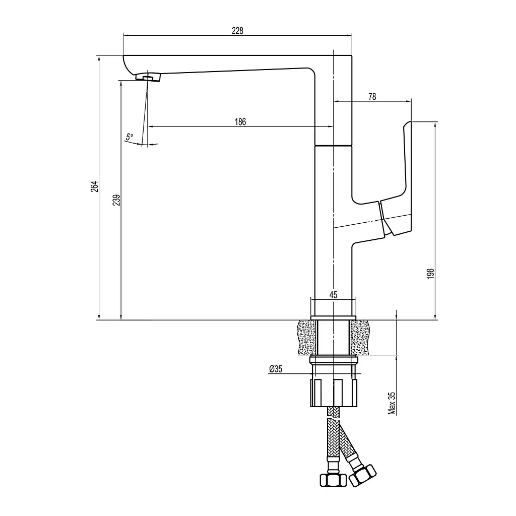 Змішувач для кухні TOPAZ LEXI TL 21401-H57-BB - фото 4