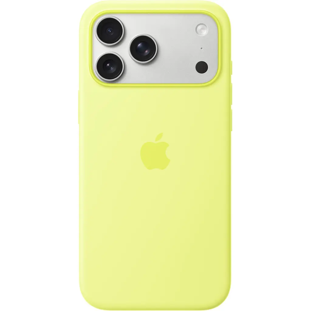 Чехол Silicone Case with Button, Animation & MagSafe для Apple iPhone 17 Pro Max Neon Yellow AAA [153245] - фото 2