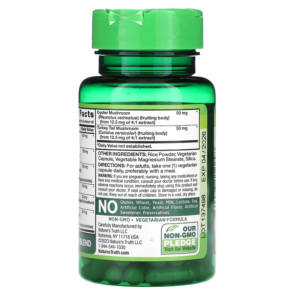 Грибний комплекс Nature's Truth Super 8 Mushroom Complex 60 вегетаріанських капсул - фото 3