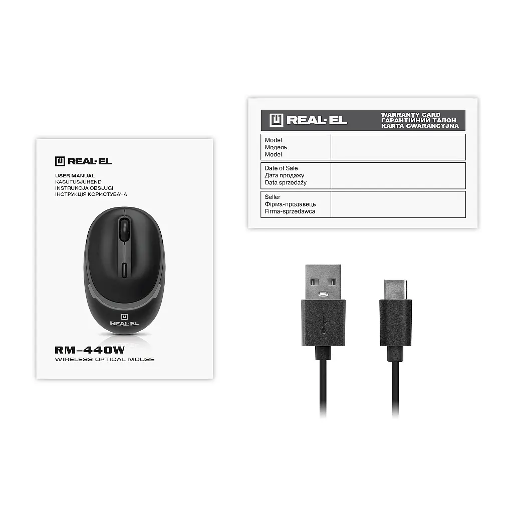 Мишка REAL-EL RM-440W Wireless/Bluetooth Black (EL123200045) - фото 10