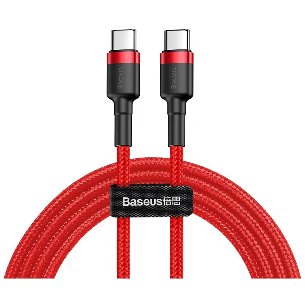 Дата кабель USB-C to USB-C 1.0m USB 3.1 3A red Baseus (CATKLF-G09) - фото 2