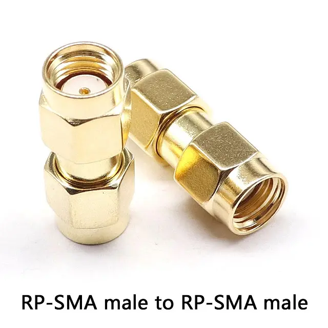 SMA переходник коннектор с RP-SMA male на RP-SMA male без штырьков с 2-х сторон (100935) - фото 3