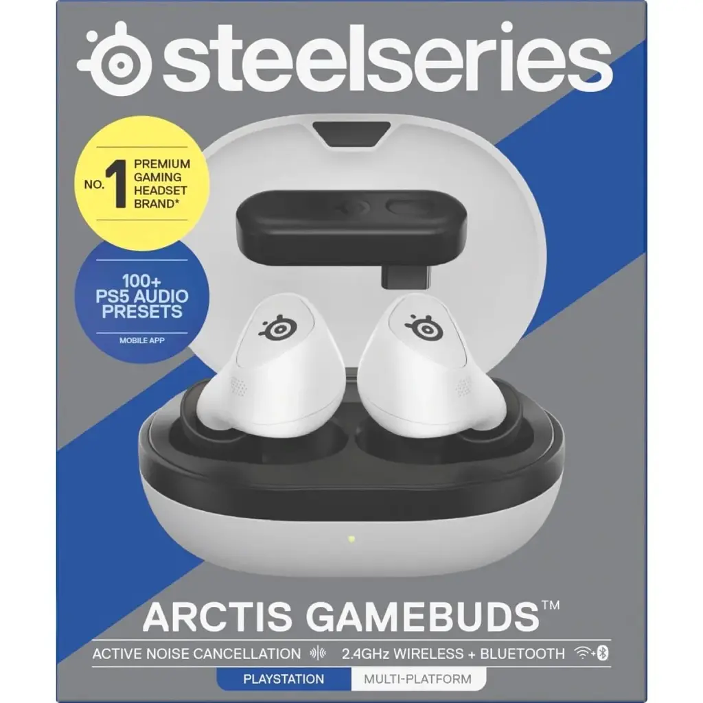 Мобільна ігрова гарнітура SteelSeries Arctis GameBuds TWS, Bluetooth, White (61682) - фото 6