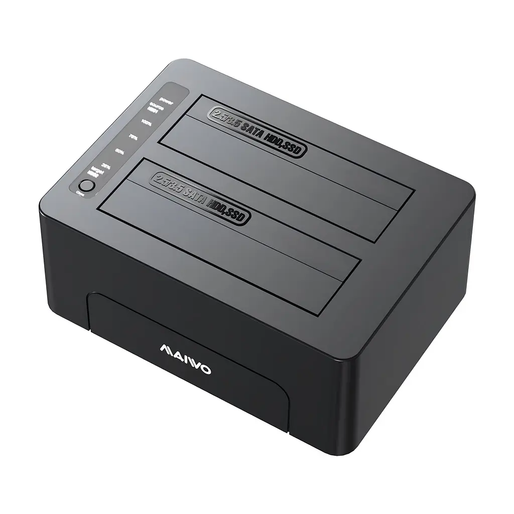 Док-станція клонувальник Maiwo для двох SSD/HDD 2.5/3.5" SATA USB 3.0 (K3082 2501) Чорна - фото 2