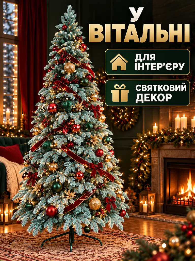 Лита штучна ялинка YaLINKA KB23 Полонина 230 см на металевій підставці, блакитна (49676437) - фото 8