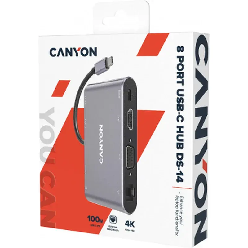 Порт-реплікатор Canyon 8-in-1 USB-C (CNS-TDS14) - фото 5