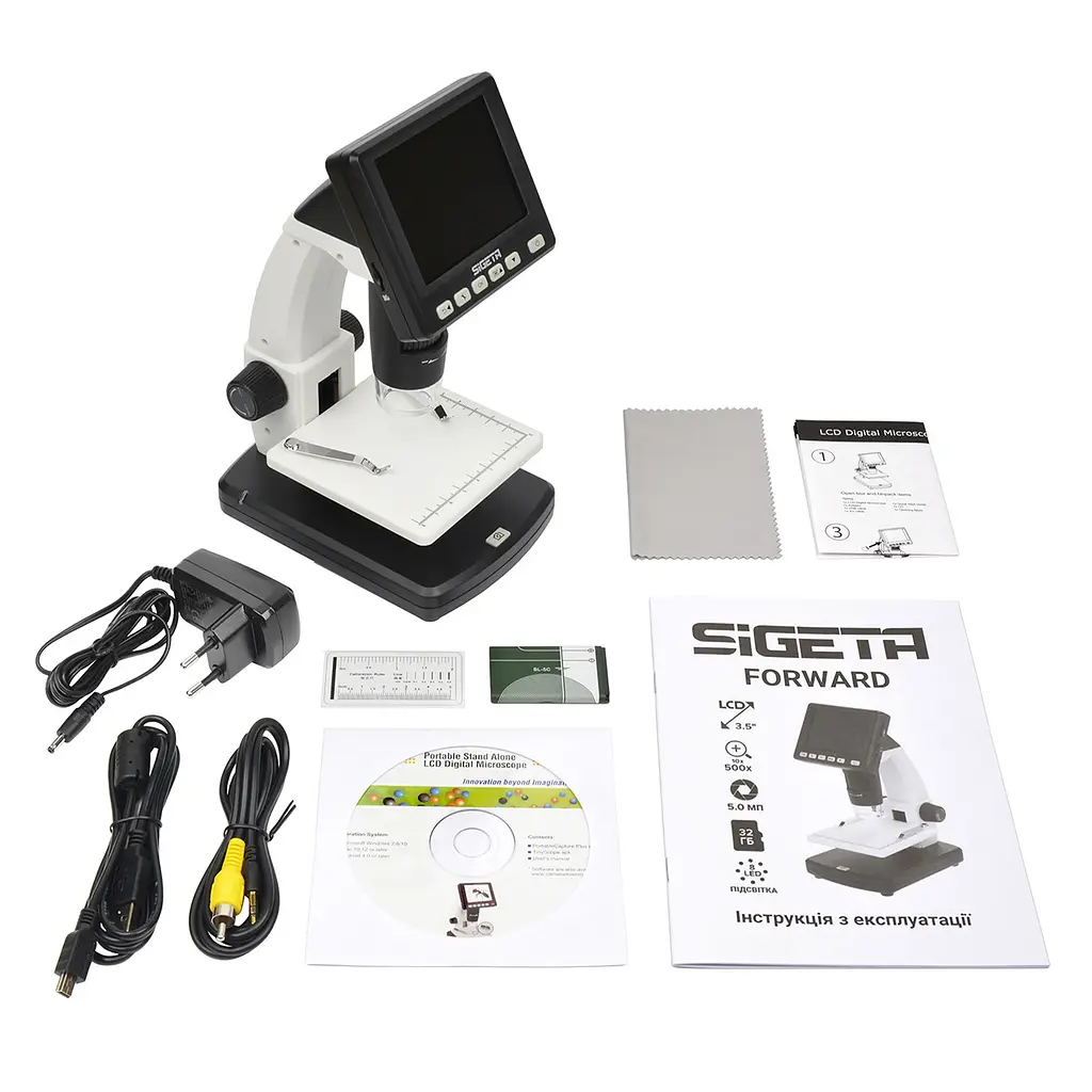 Цифровий мікроскоп SIGETA Forward 10x-500x 5.0Mpx 3.5" LCD - фото 7