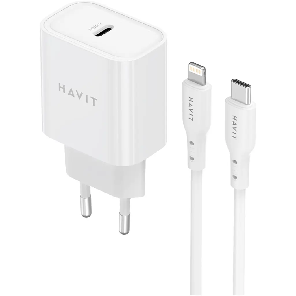 Зарядний пристрій HAVIT ST935 20W USB-C з кабелем USB-C - Lightning (HV-ST935-WH)