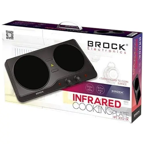 Плита двокомфоркова інфрачервона Brock HPI 3002 BK електрична кухонна настільна - фото 2