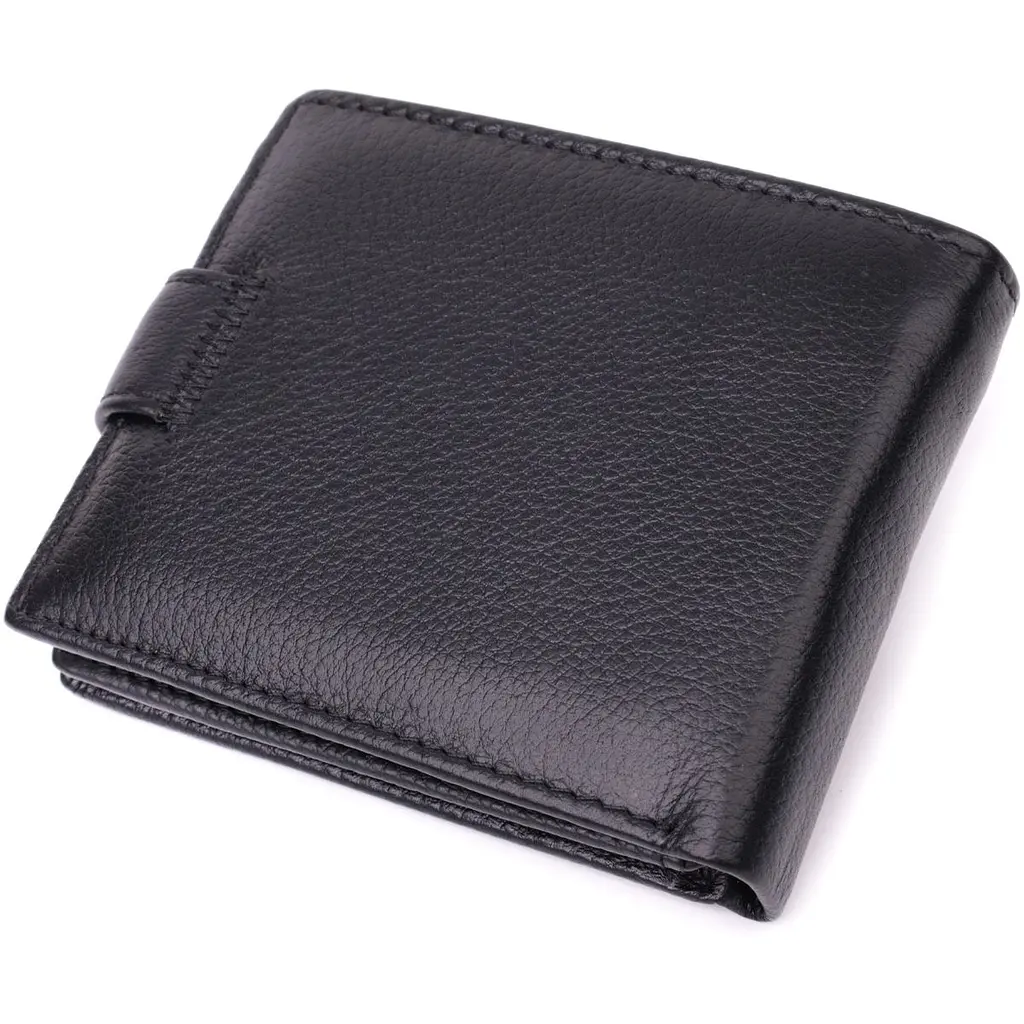 Гаманець для чоловіків зручного розміру із натуральної шкіри ST Leather 22461 чорний - фото 6