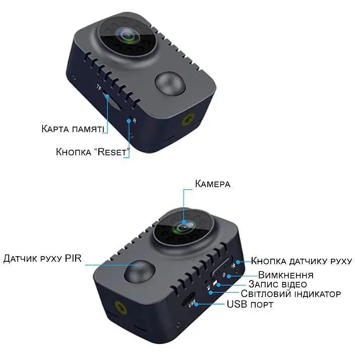 Міні камера Nectronix MD29 з датчиком руху, нічним баченням та записом на карту пам'яті FullHD 1080P, до 90 днів роботи (100753) - фото 5
