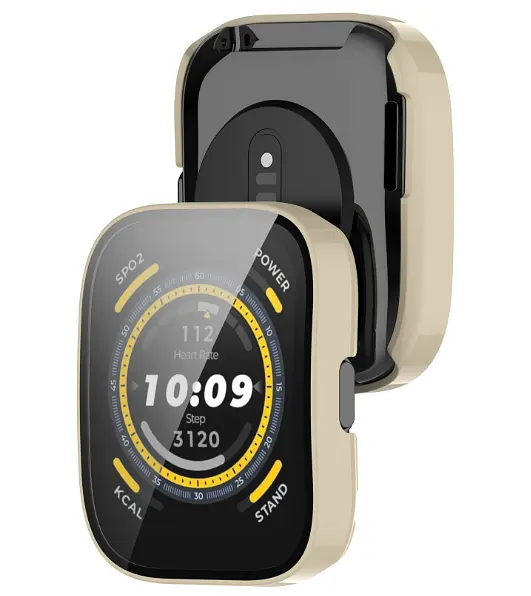 Чохол-накладка DK для Xiaomi Amazfit Bip 5 Пластик Gloss Скло Full Cover Ivory - фото 2