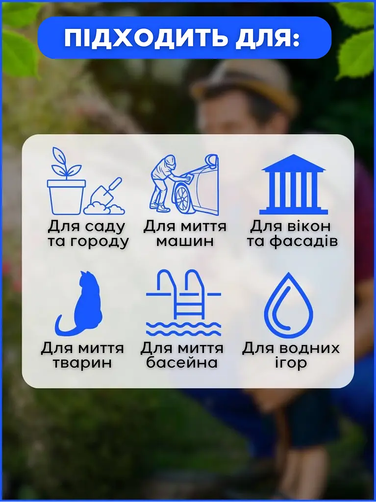 Садовий шланг поливальний, що розтягується, з пістолетом 49 м синій (1000305691) - фото 7