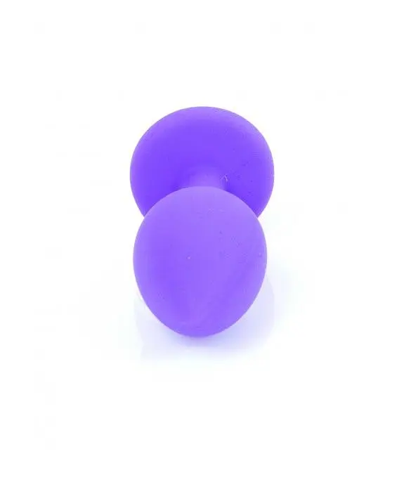 Анальна пробка із кристалом B-Series Jewellery Purple Silikon Plug Small Red Diamond, 7х2.7 см, фіолетовий з червоним - фото 5