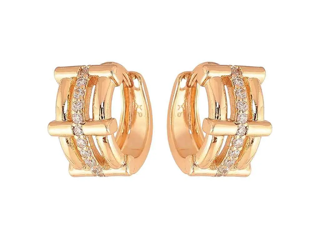 Сережки Xuping кільця Позолота 18K "Візерунок з кристалами" арт.307354