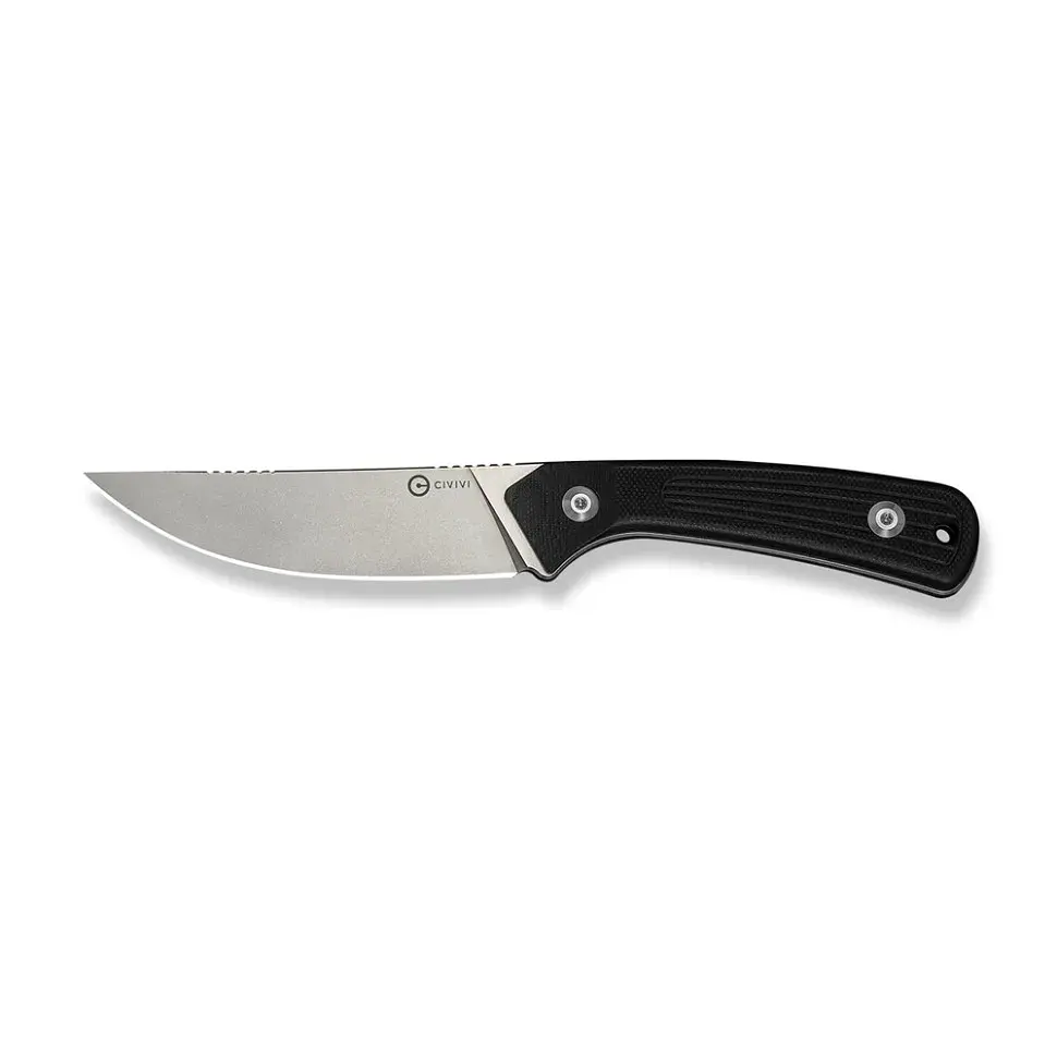 Ніж фіксований туристичний Civivi Carveth (9,1 см) AEB-L / G10 чорний з чохлом - фото 2