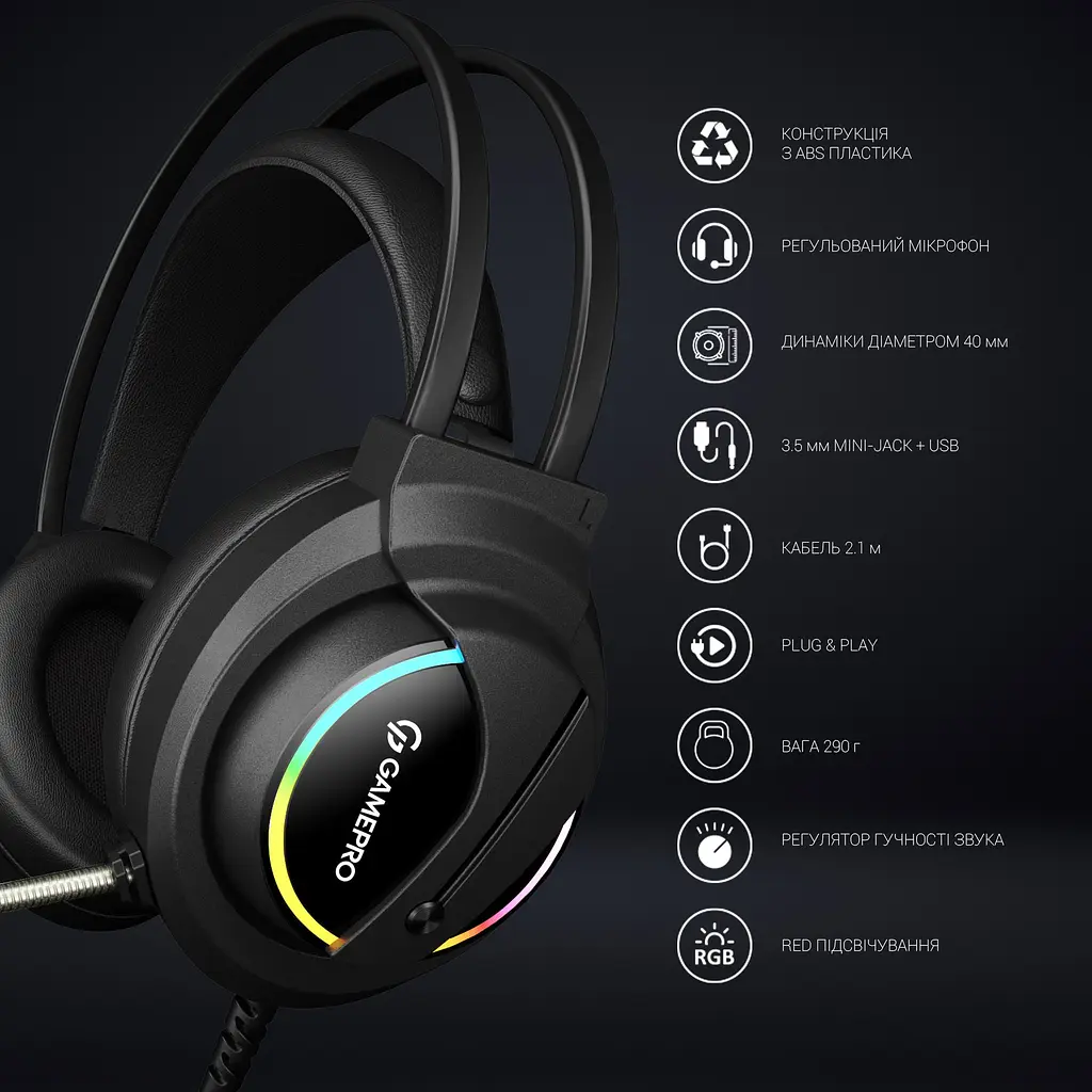 Навушники GamePro Nitro ігрові (HS565) - фото 11