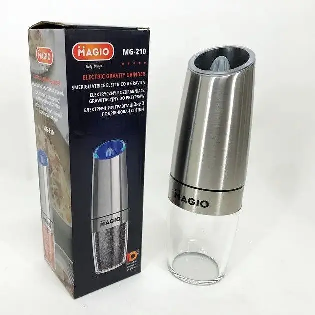 Подрібнювач Magio MG-210 гравітаційний з керамічними жорнами інноваційний млин для спецій ААА 6 шт. - фото 4