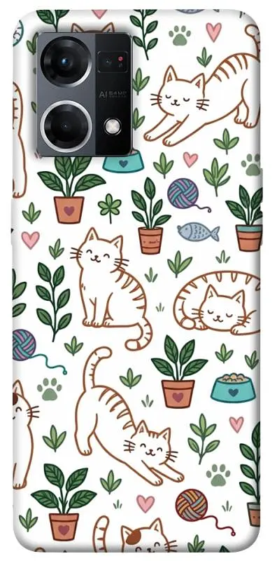 TPU чохол Demsky Cats pattern для Oppo Reno 7 4G