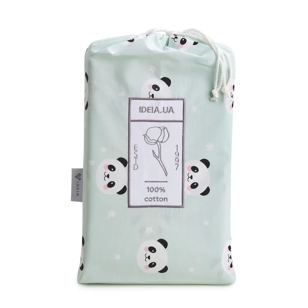 Комплект постільної білизни Ideia Panda полуторний ментоловий (8-33364) - фото 9