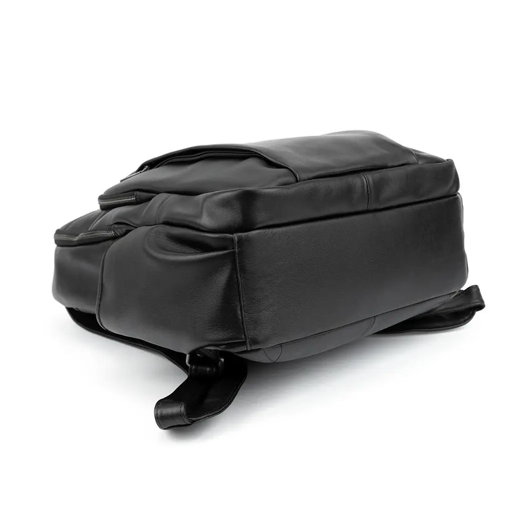 Чоловічий шкіряний рюкзак чорний Tiding Bag 1665A - фото 5