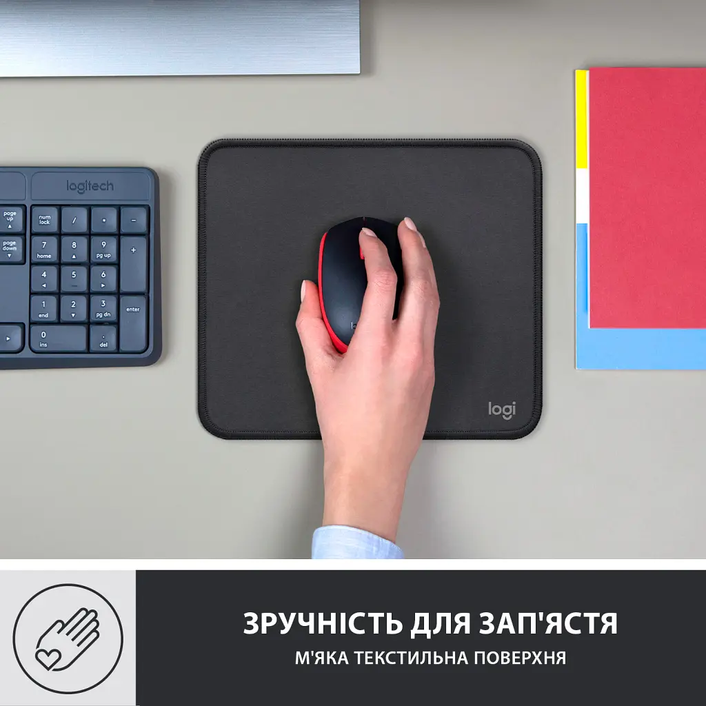Килимок для мишки Logitech Mouse Pad Studio Series Graphite (956-000049) - фото 6