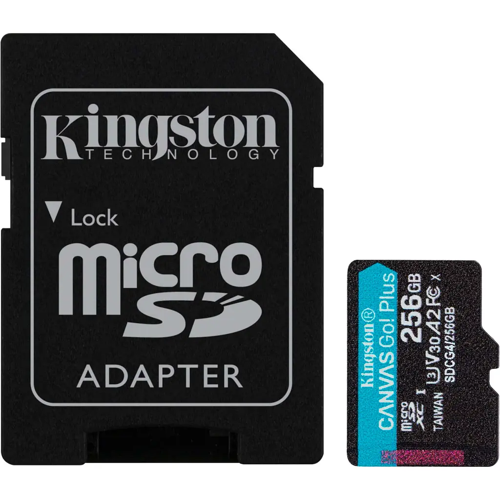 Карта пам'яті Kingston 256GB microSDXC class 10 UHS-I U3 V30 A2 Canvas Go Plus G4 (SDCG4/256GB)