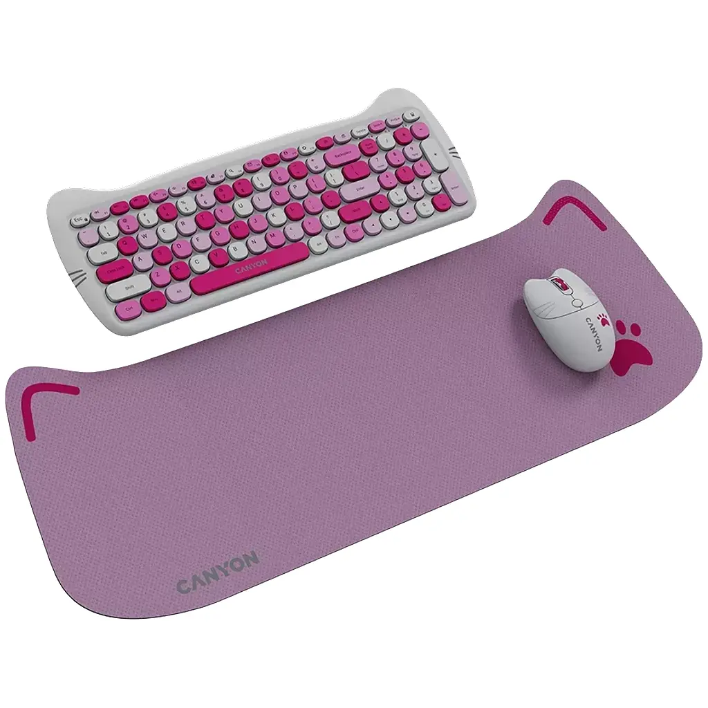 Комплект Canyon HSET-W6 Kitty Edition Wireless UA Pink (CNS-HSETW6PK) - фото 2
