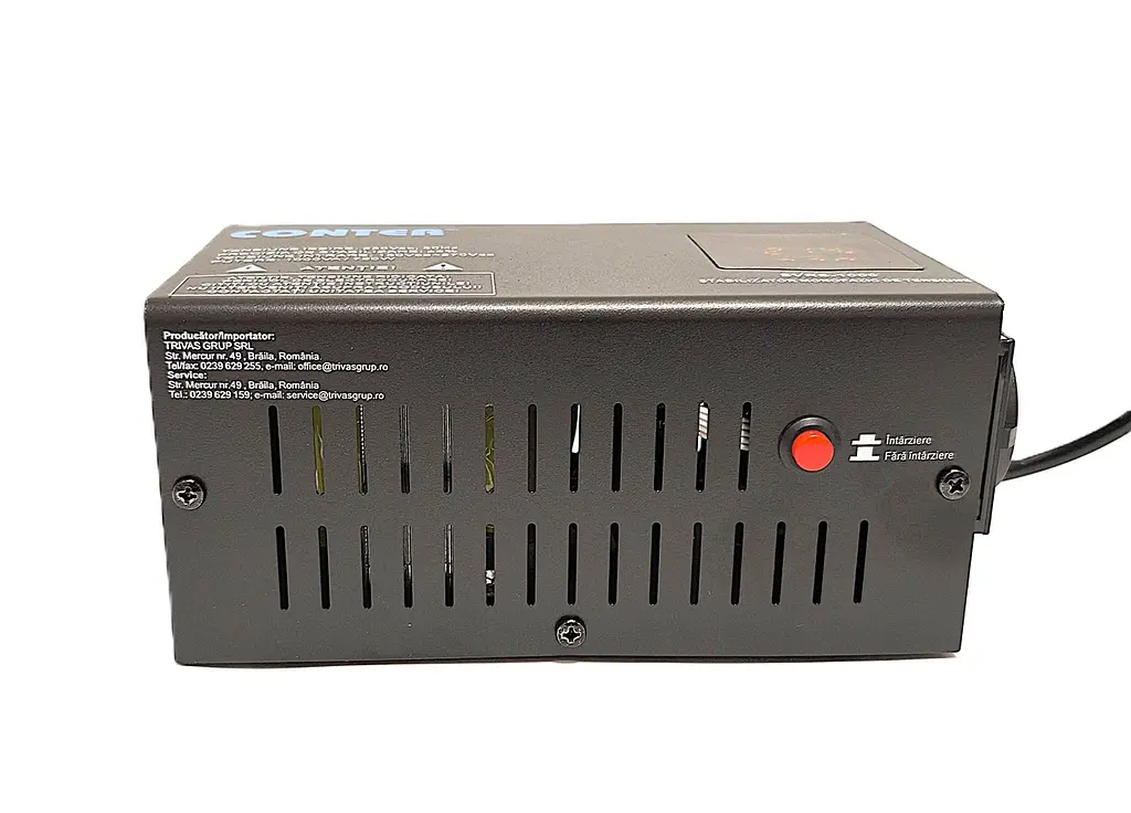 Стабілізатор напруги релейний Conter SVRS 750Вт 1000ВА 150–270V однофазний, 2 розетки, LED дисплей - фото 6