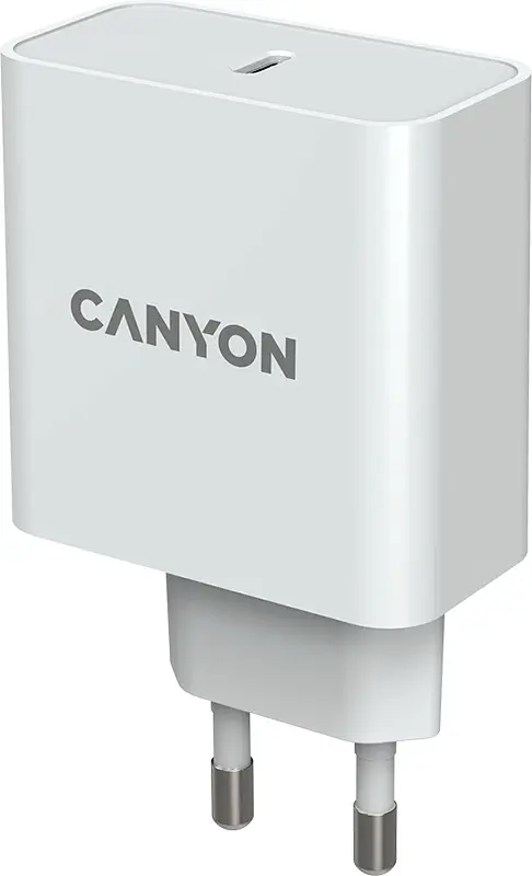 Сетевое зарядное устройство Canyon H-65 GaN PD 65W QC 3.0 White - фото 2