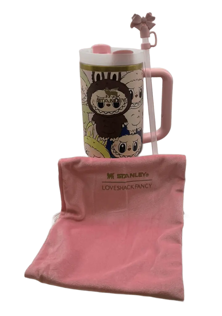 Термос термочашка Stanley Quencher H2.0 Tumbler з нержавіючої сталі 1,18 л Labubu Cup Premium Look KT8005202 - фото 6