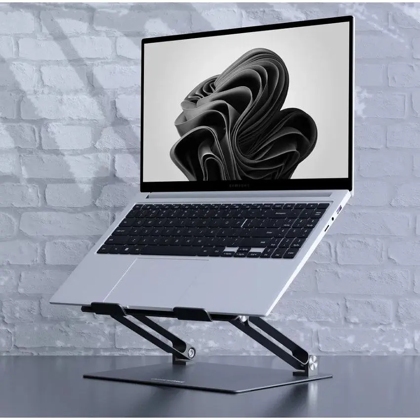 Охолоджувальна підставка для ноутбука до 15.6 дюйма OfficePro LS-121-G 2xfans Aloy Aluminum Gray - фото 12